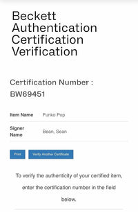 Sean Bean Signed Funko Pop #1986 "Boromir" LOTR - Beckett COA