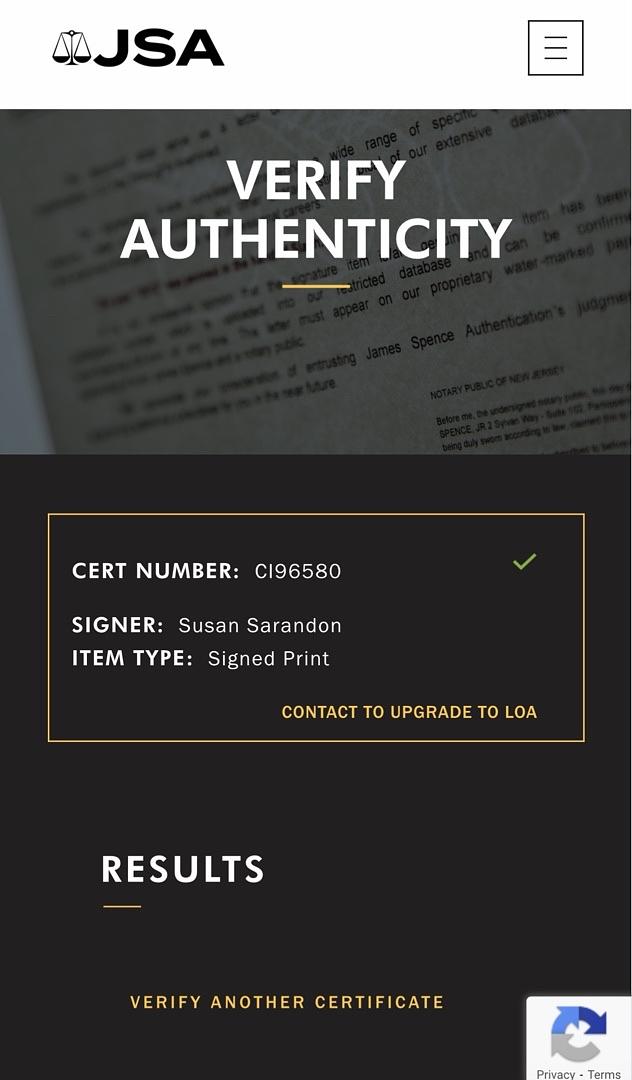 Susan Sarandon & Barry Bostwick signed 8x10 (Rocky Horror Picture Show)-JSA & Beckett COA