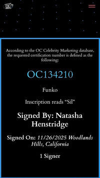 Natasha Henstridge signed "Sil" Funko #1906 (Species) - OC Celebrity Marketing COA