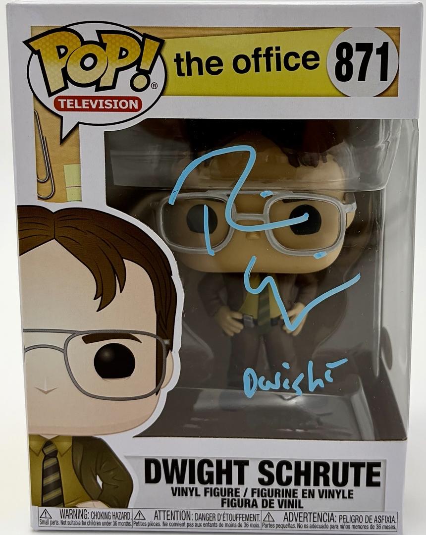 Rainn Wilson signed "Dwight Schrute" Funko #871 (The Office) w/character name - JSA COA