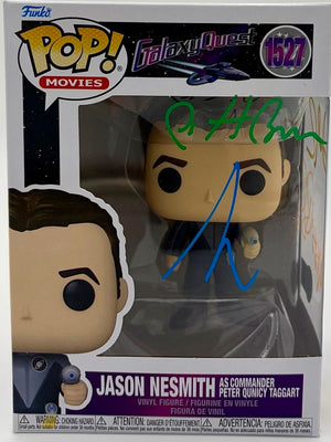 Cast signed Galaxy Quest "Jason Nesmith" Funko #1527 (Allen/Pyle/Rees/Breen) - Beckett & JSA COA
