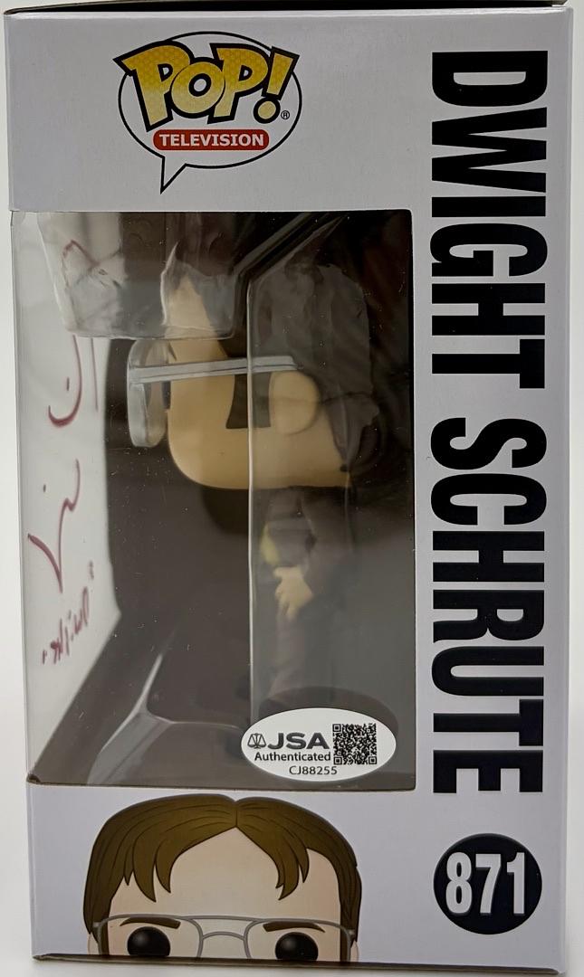 Rainn Wilson signed "Dwight Schrute" Funko #871 (The Office) w/character name - JSA COA