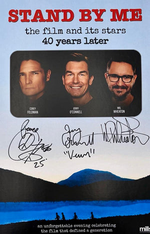 Corey Feldman Wil Wheaton Jerry O'Connell signed 11x17 (Stand by Me) - JSA COA