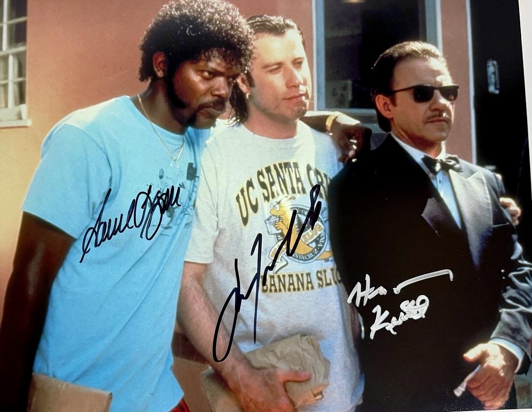 Samuel L. Jackson, Harvey Keitel & John Travolta signed 11x14 - Beckett & JSA COA