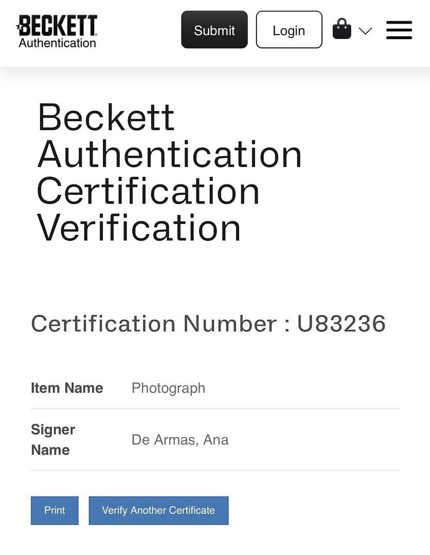 Ana De Armas sexy signed 11x14 (James Bond) - Beckett COA