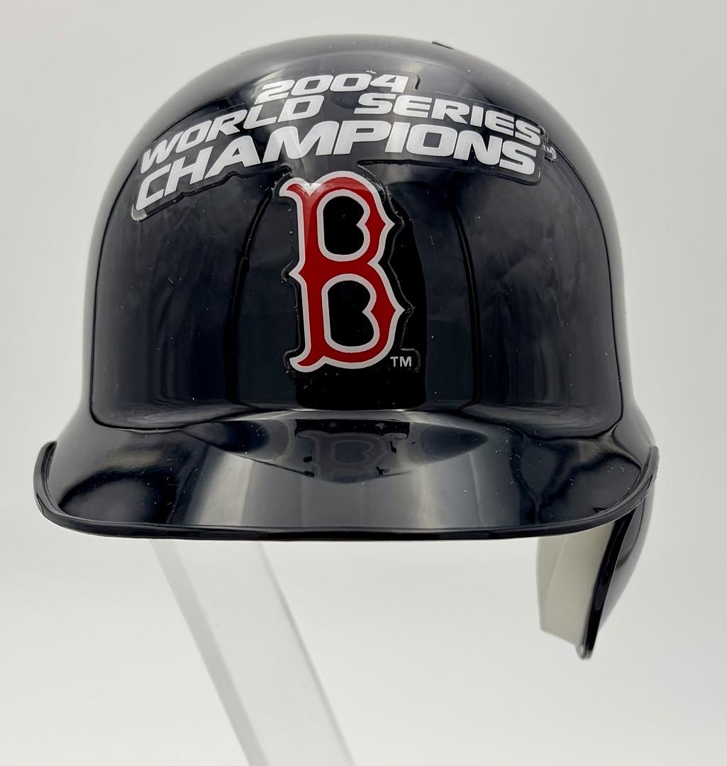 Jason Varitek signed 2004 World Series mini batting helmet (Red Sox) w/inscription - JSA COA