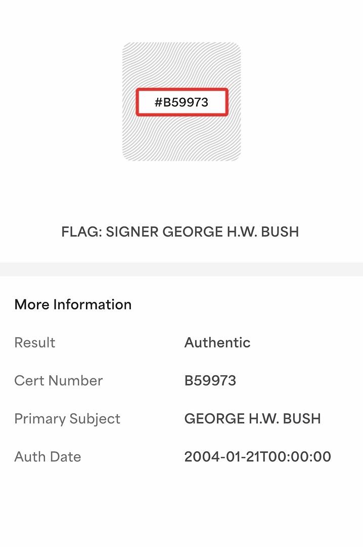 George Bush Signed 100th Anniversary US Open Golf Flag Pebble Beach 2000 - PSA COA
