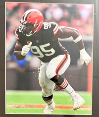 Myles Garrett 34x42 signed framed Browns Jersey - Beckett COA