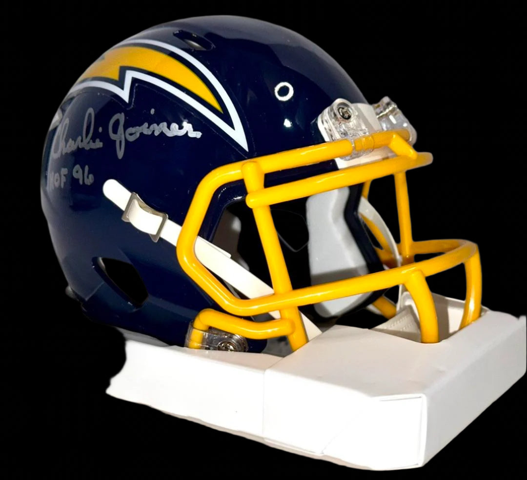 Charlie Joiner (Chargers) signed mini-helmet w/HOF inscription - Schwartz COA