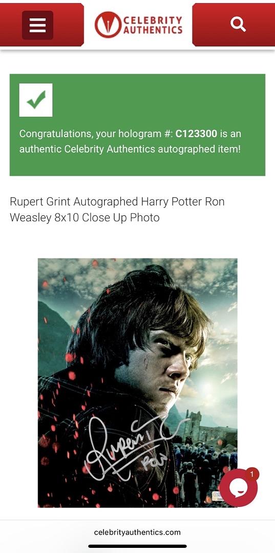 Rupert Grint 8x10 Photo (Harry Potter) - Celebrity Authentics COA
