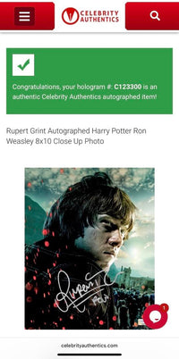 Rupert Grint 8x10 Photo (Harry Potter) - Celebrity Authentics COA