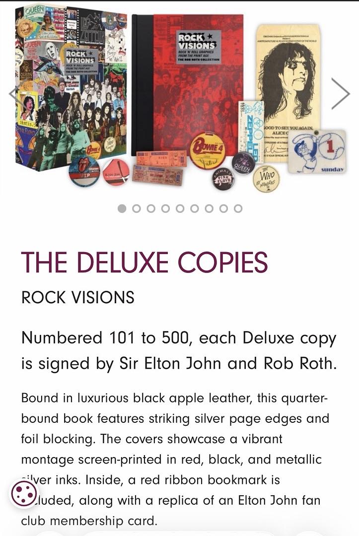 Elton John Rob Roth signed Limited Edition (375/500) book "Rock Visions" - Genesis Publications