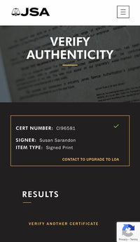 Kevin Costner Susan Sarandon signed 11x14 (Bull Durham) SWAU & JSA COA