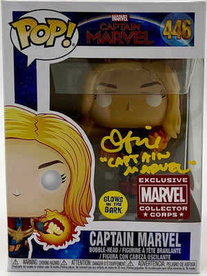 Brie Larson Signed Exclusive "Collector Corps" Funko #446 "Captain Marvel" - JSA COA