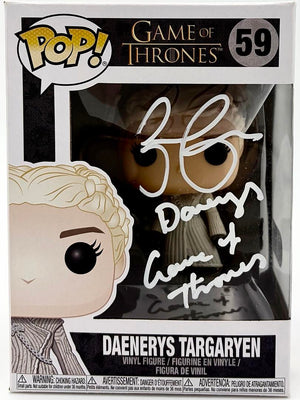 Emilia Clarke Signed Funko Pop #59 Daenerys Targaryen w/character name & quote (GOT) - SWAU COA