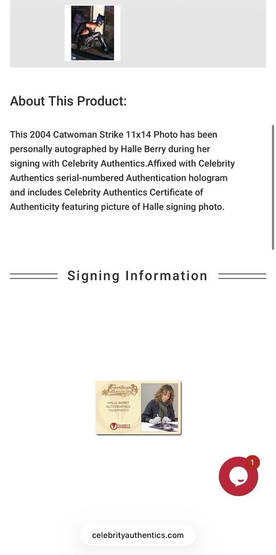 Halle Berry signed 11x14 (Catwoman) - Celebrity Authentics COA