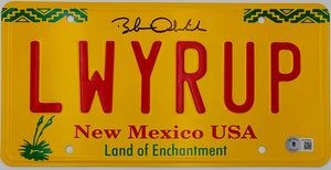Bob Odenkirk signed "LWYRUP" License Plate - Beckett COA