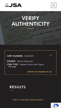 Manny Pacquiao signed Funko #37 **VERY RARE** - JSA COA