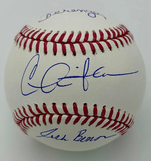 Major League Stars Charlie Sheen, Tom Berenger, & Corbin Bernsen Autographed Rawlings Official Baseball -  Beckett COA