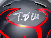 Tank Dell (Texans) signed full size replica Eclipse helmet - Schwartz and Players Ink COA