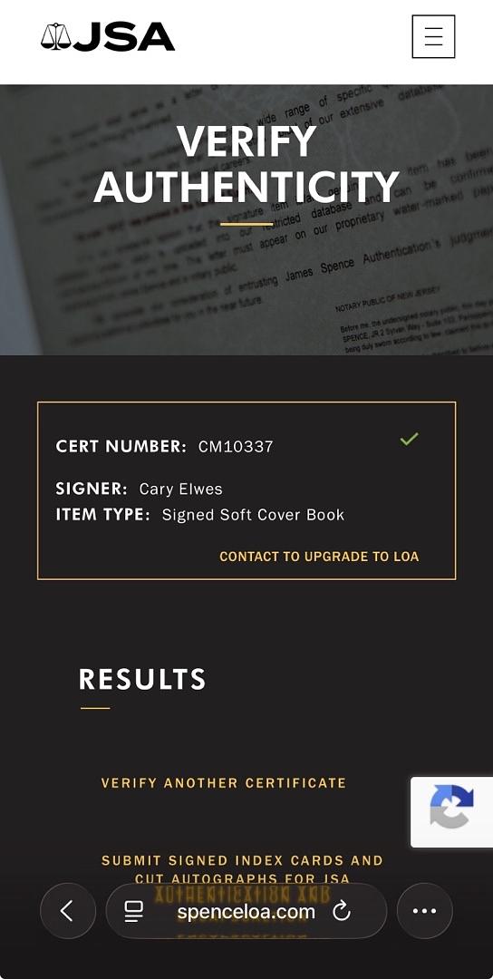 Cary Elwes signed paperback book "As You Wish" - JSA COA