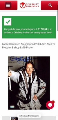 Lance Henriksen Signed 8x10 Photo (Aliens) - Celebrity Authentics