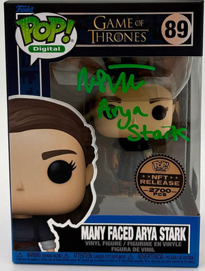 Maisie Williams Signed Funko Pop #89 Arya Stark w/character name (Game Of Thrones) *VERY RARE* - SWAU COA