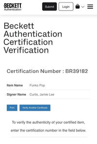 Jamie Lee Curtis Signed Funko Pop #03 Michael Myers Halloween (Blue Ink) - Beckett COA