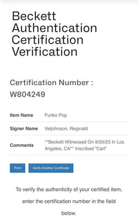 Reginald VelJohnson signed "Carl Winslow" Funko Pop #1377 (Family Matters) - Beckett COA
