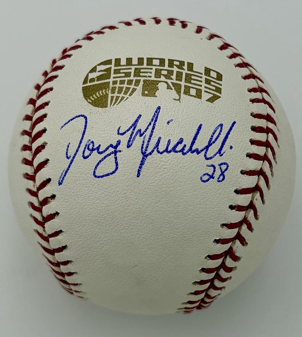 Doug Mirabelli signed 04 World Series ROMLB baseball (Red Sox) - JSA COA