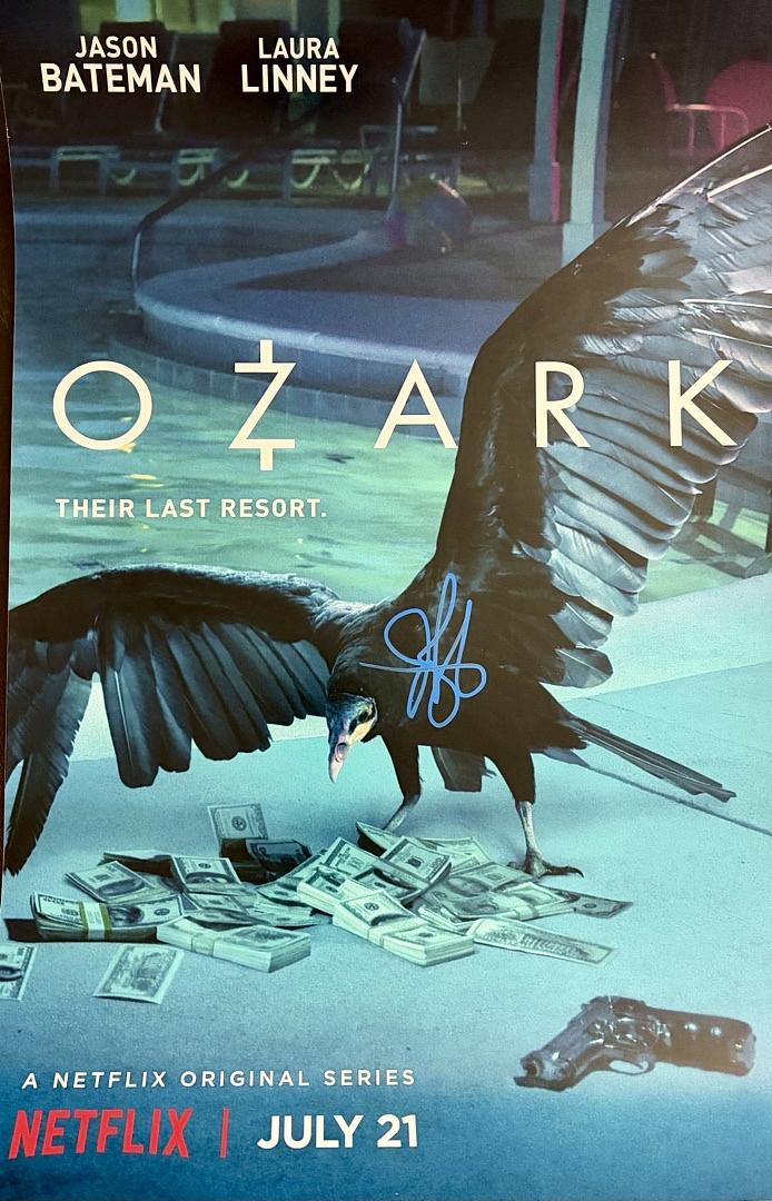 Jason Bateman signed 12x18 mini-poster (Ozark) - JSA COA