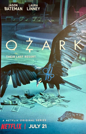 Jason Bateman signed 12x18 mini-poster (Ozark) - JSA COA
