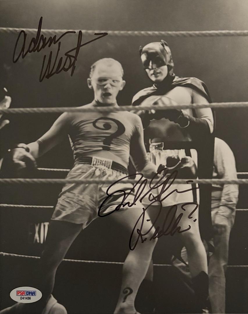 Adam West & Frank Gorshin signed 8x10 (Batman) - PSA/DNA COA