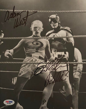 Adam West & Frank Gorshin signed 8x10 (Batman) - PSA/DNA COA
