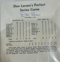 Don Larsen signed encapsulated box score World Series perfect game - Beckett COA