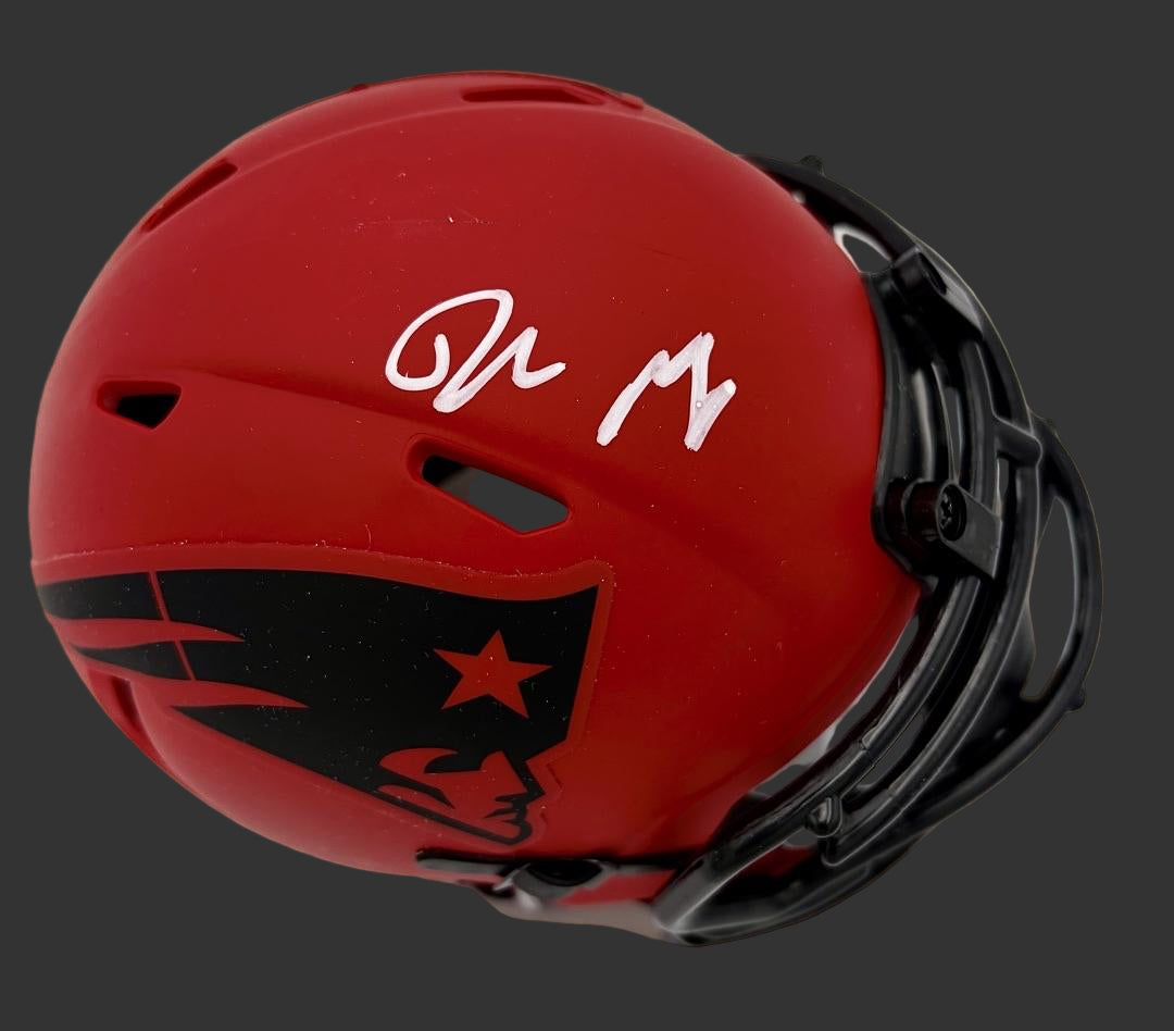 Drake Maye Signed Patriots Riddell Rave Mini Helmet  - Fanatics COA