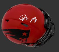 Drake Maye Signed Patriots Riddell Rave Mini Helmet  - Fanatics COA