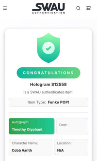 Timothy Olyphant Signed Funko Pop #462 "Boba Fett / Cobb Vanth" (Star Wars) - SWAU