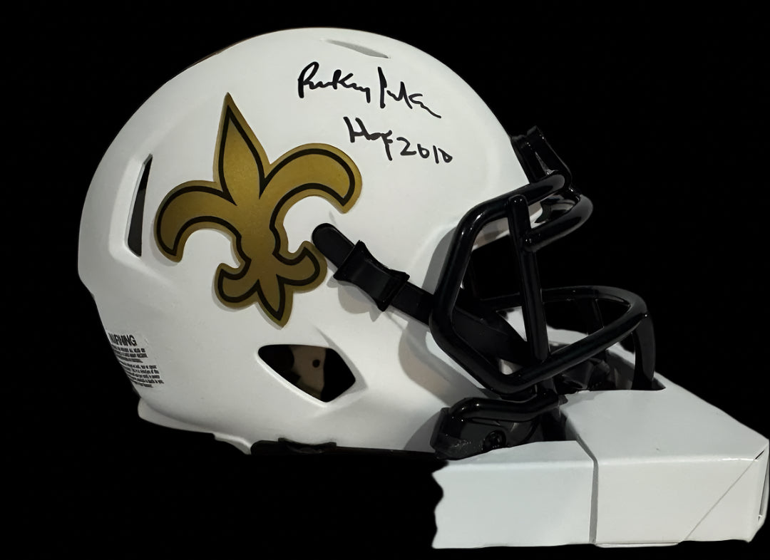 Rickey Jackson (Saints) signed mini-helmet w/HOF inscription - Schwartz COA