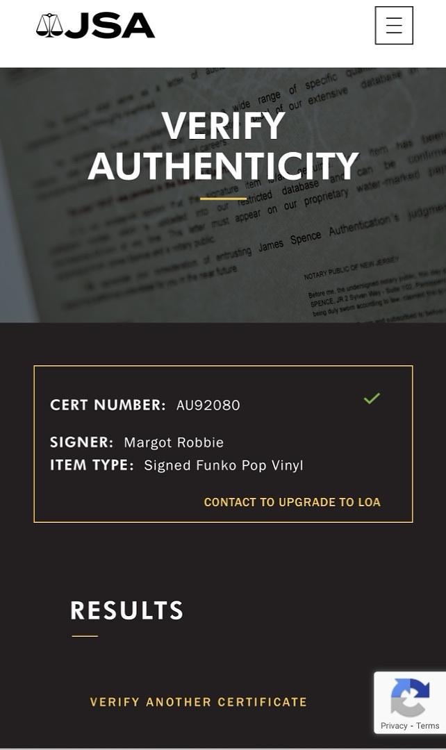Margot Robbie Signed Funko Pop #1447 "Barbie" - JSA COA