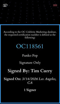 Tim Curry signed Funko #508 "Nigel" (The Wild Thornberrys) - OC Celebrity Marketing