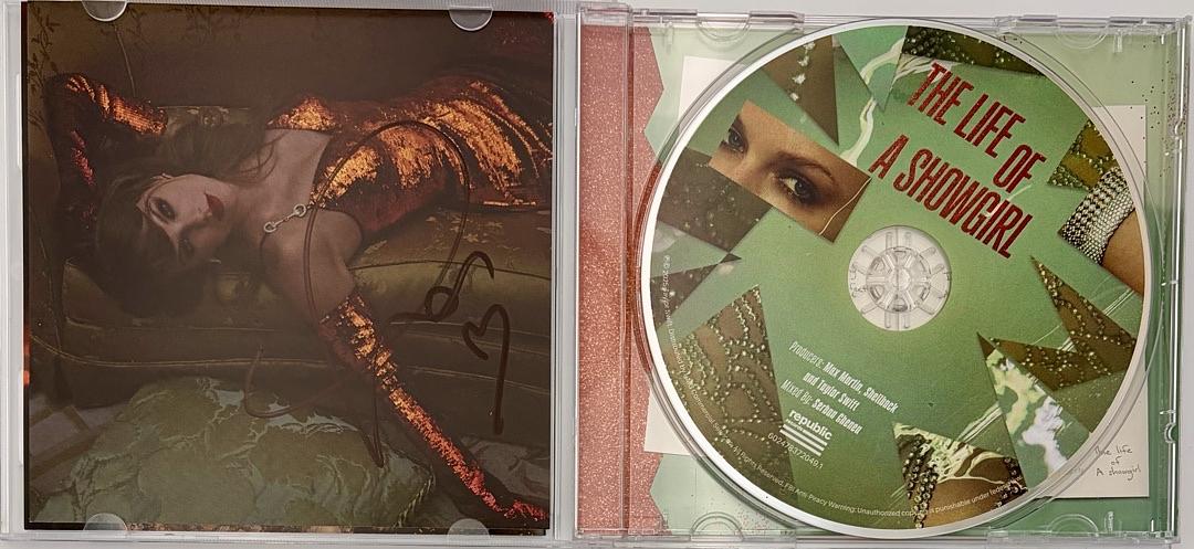 Taylor Swift matted, signed "Life of a Showgirl" CD Insert Photo 2 - Beckett COA