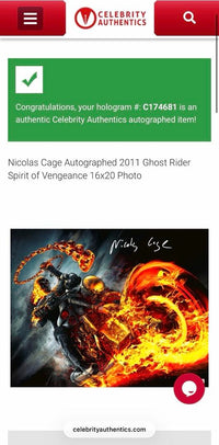 Nicholas Cage 16x20 (Ghost Rider) - Celebrity Authentics COA