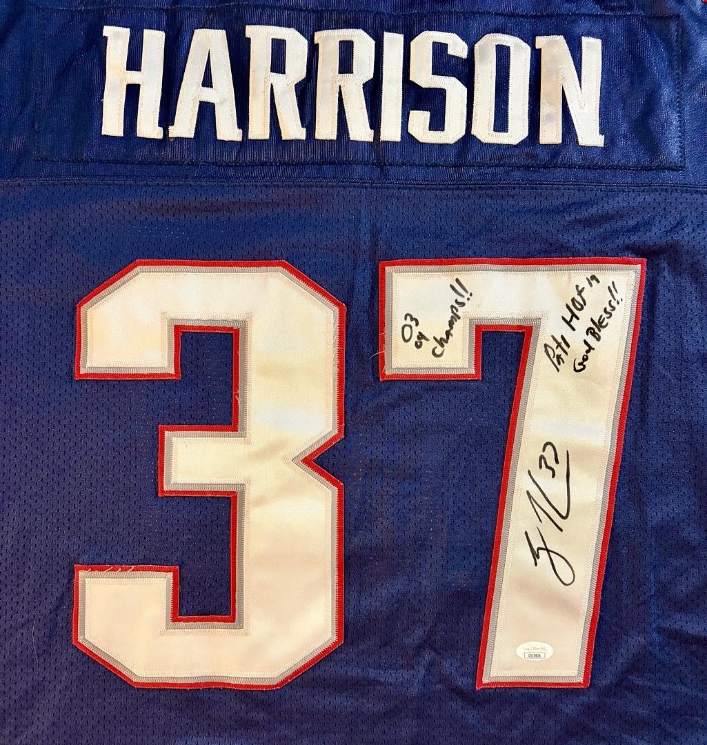 Rodney Harrison signed Patriots jersey w/multiple inscriptions - JSA COA