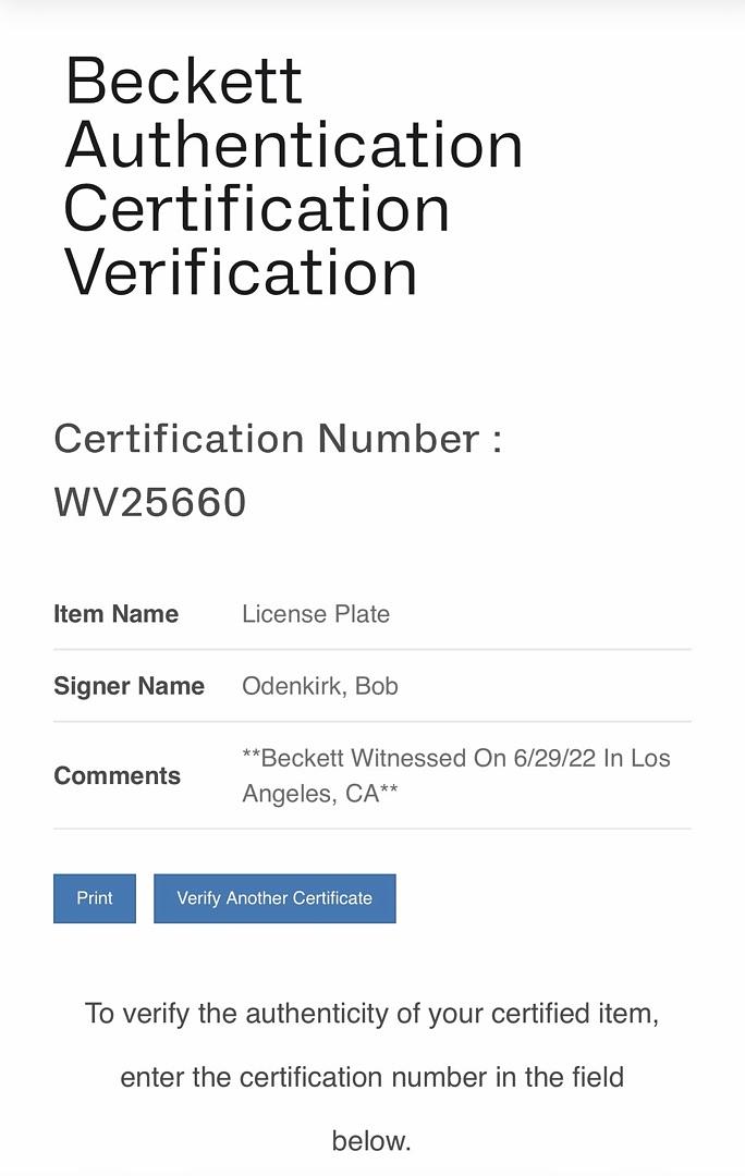 Bob Odenkirk signed "LWYRUP" License Plate - Beckett COA