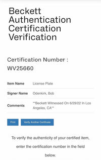 Bob Odenkirk signed "LWYRUP" License Plate - Beckett COA