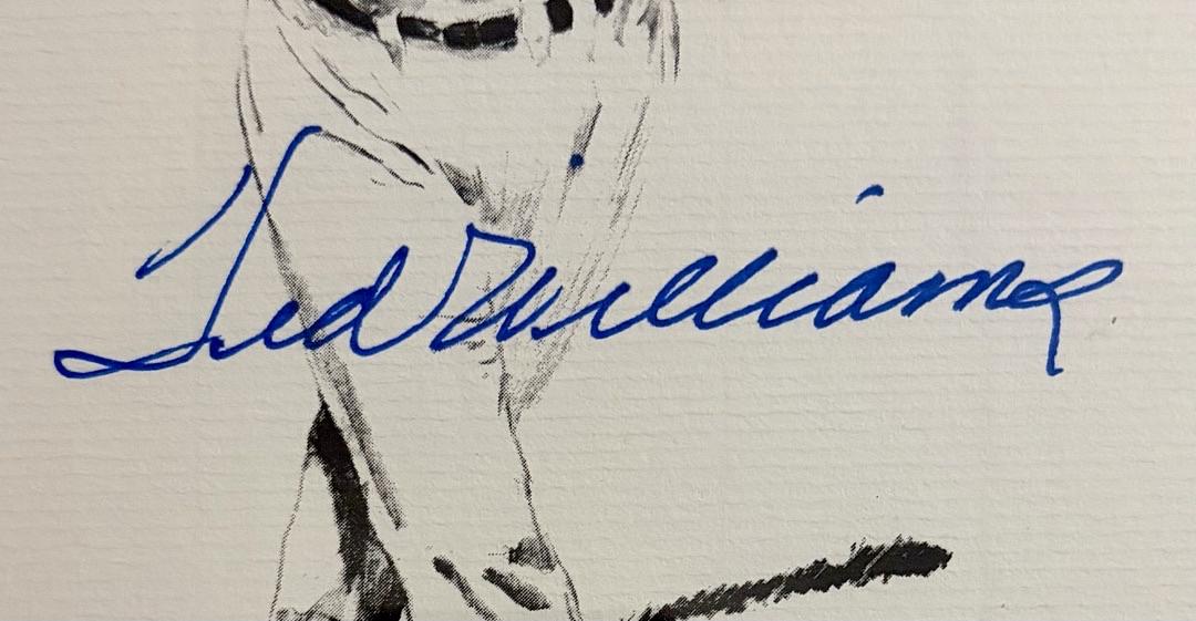 Ted Williams (Red Sox) signed 8.5x11 Print Graded Mint 9 - PSA Encapsulated