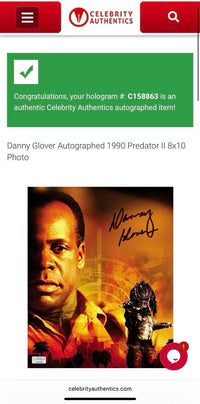 Danny Glover Signed 8x10 Photo (Predator) - Celebrity Authentics