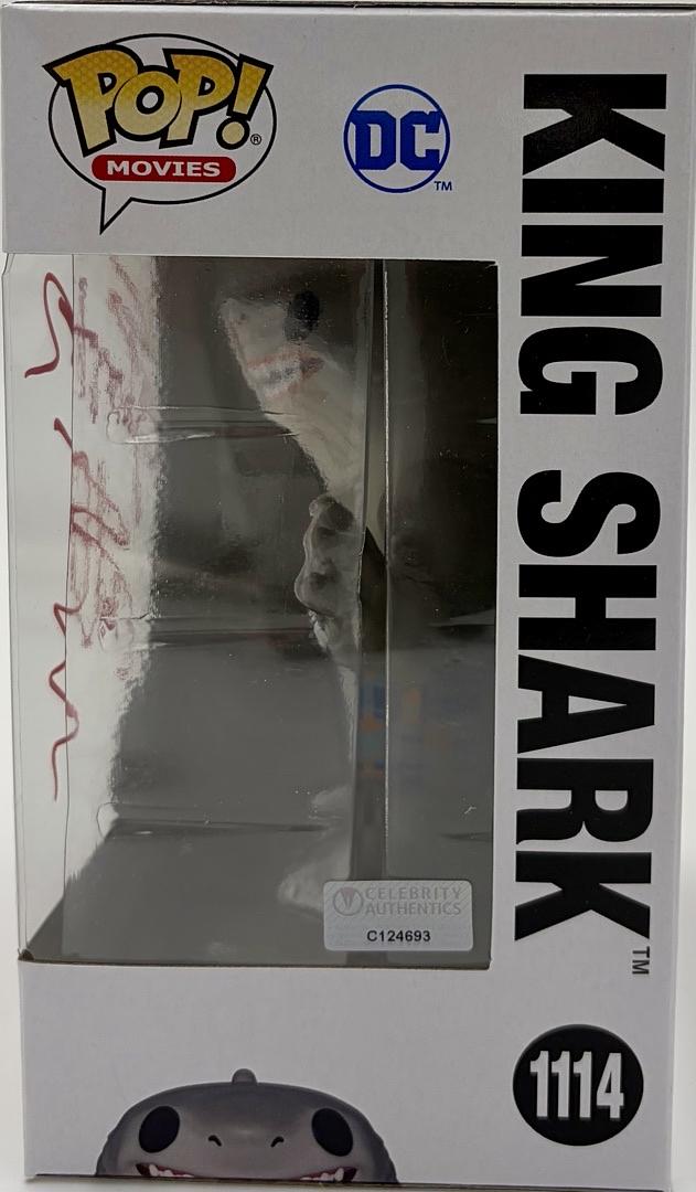 Sylvester Stallone Signed Funko Pop #1114 King Shark (Suicide Squad) - Celebrity Authentics COA