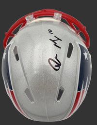 Drake Maye Under Wraps Signed Patriots Mini Helmet  - Fanatics COA